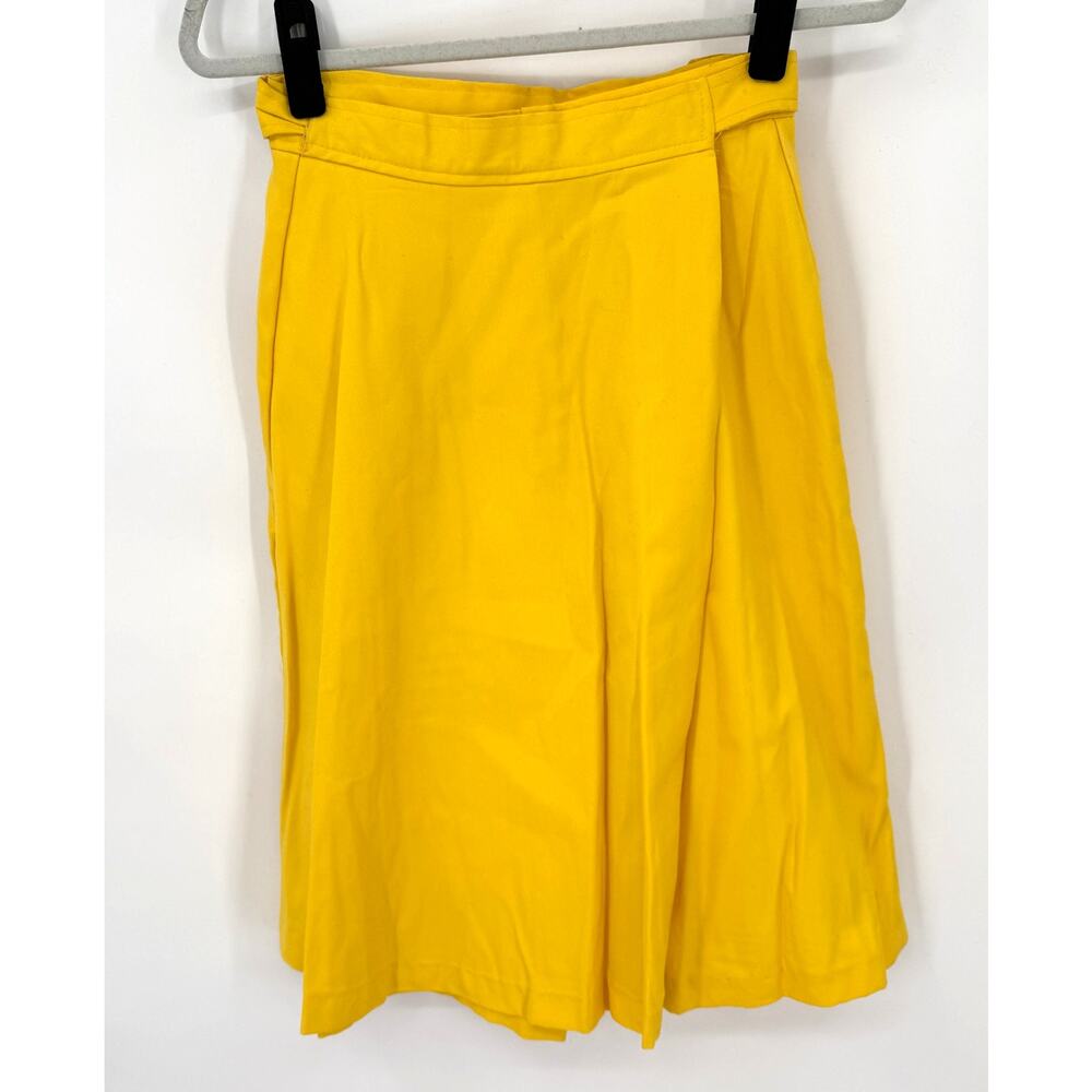 Vintage Gaucho Pants Faux Wrap Culottes Wide Leg Sunshine Yellow Size 11/12  Sm